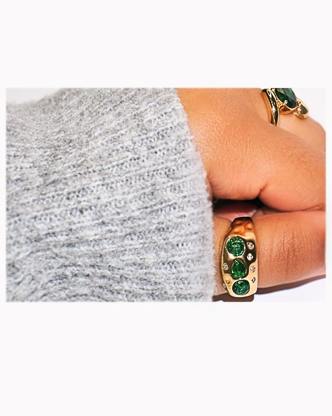 Verdant Crest Cuff -18K Gold Plated Stainless Steel (Waterproof, Non-Tarnish)