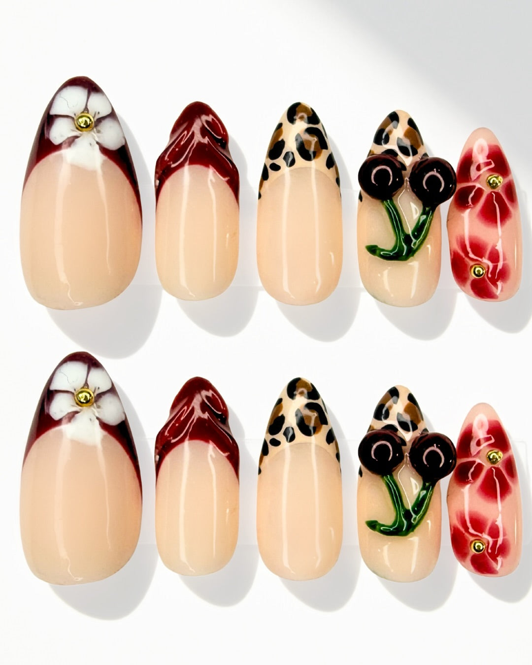 Cherry Noir Safari | Press-On Nails