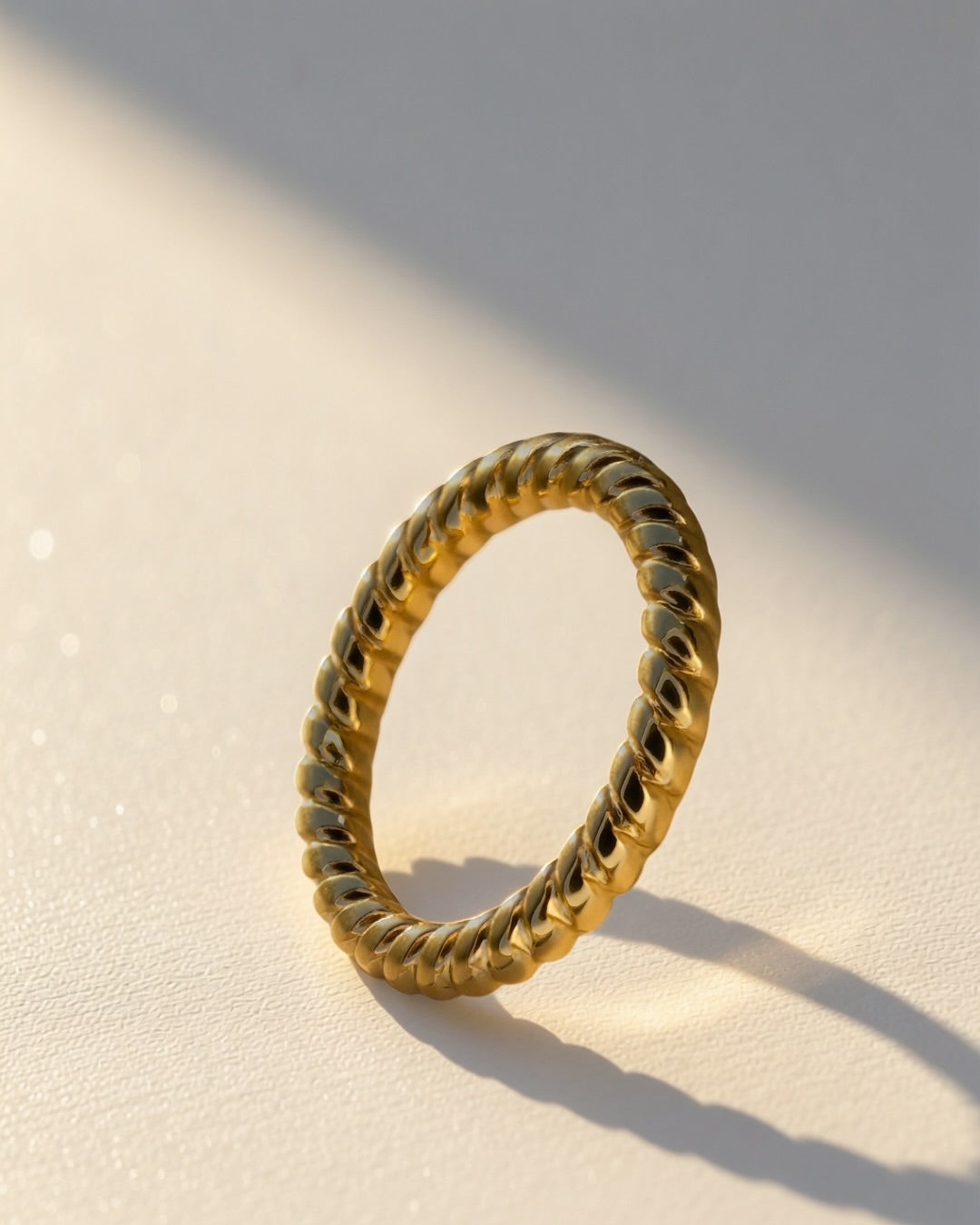 Royal Braid Ring -18K Gold Plated Stainless Steel (Waterproof, Non-Tarnish)