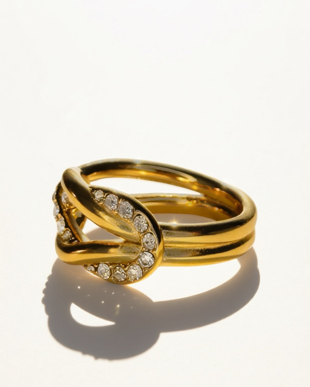 Glided Knot Ring -18K Gold Plated Stainless Steel (Waterproof, Non-Tarnish)