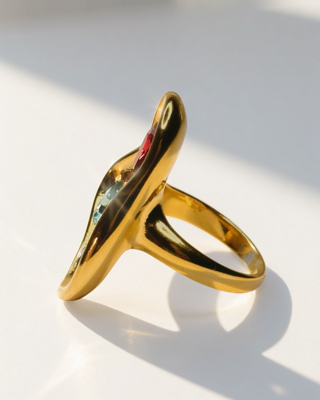 Starlit Trio Ring -18K Gold Plated Stainless Steel (Waterproof, Non-Tarnish)