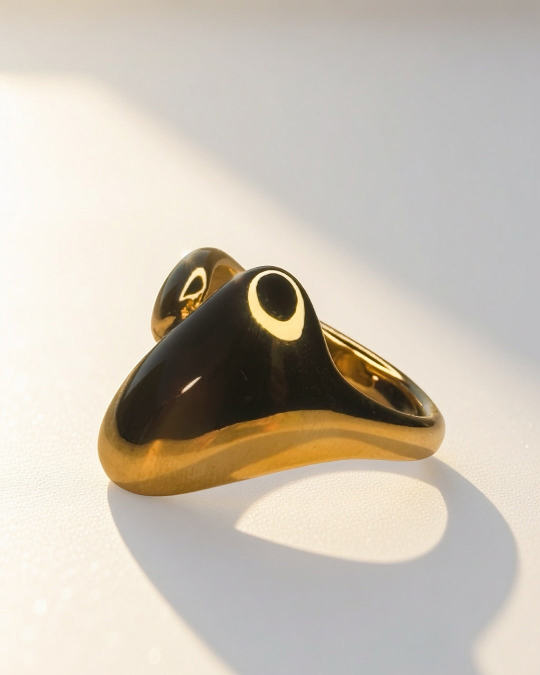 Liquid Loop Cuff Ring -18K Gold Plated Stainless Steel (Waterproof, Non-Tarnish)