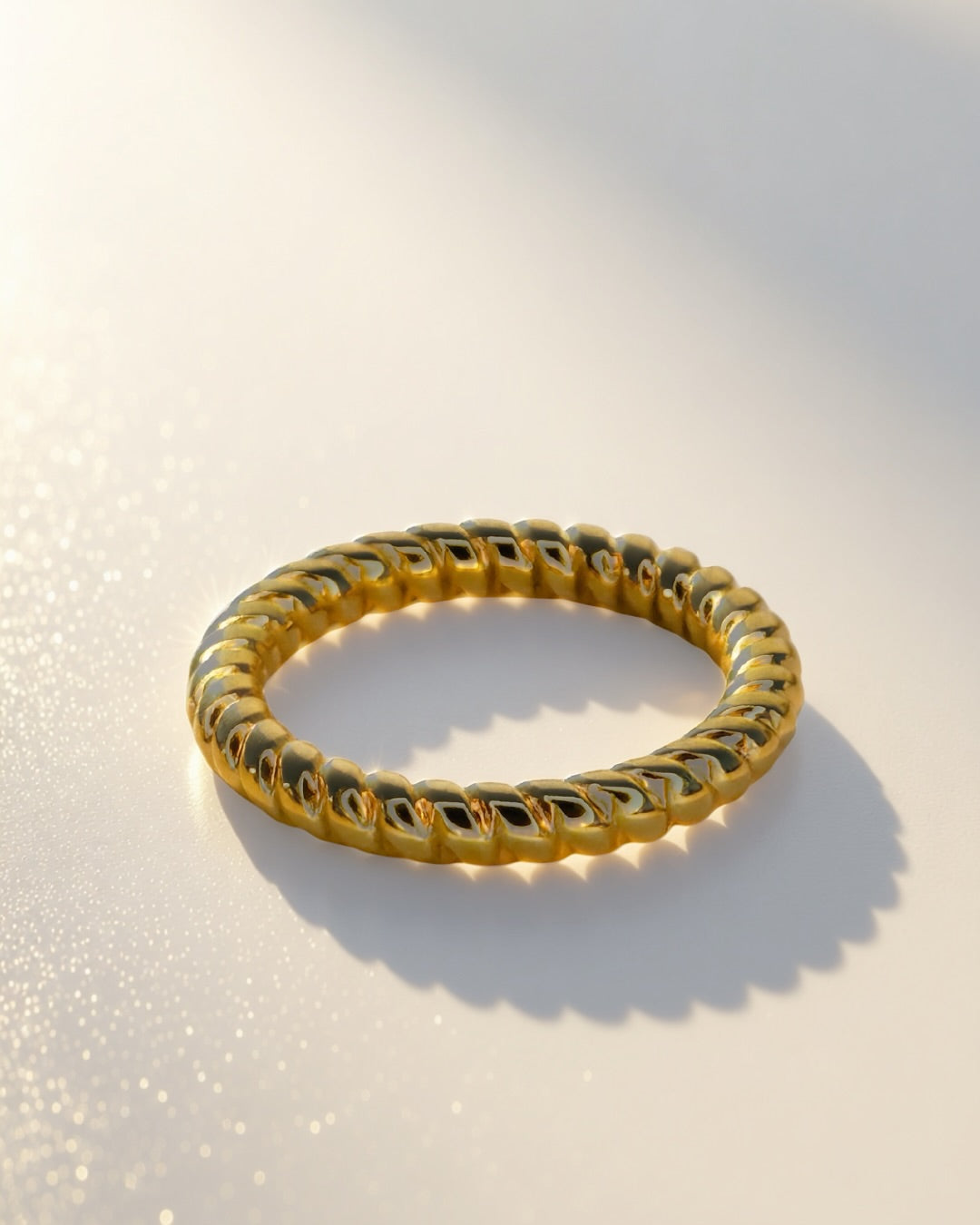 Royal Braid Ring -18K Gold Plated Stainless Steel (Waterproof, Non-Tarnish)