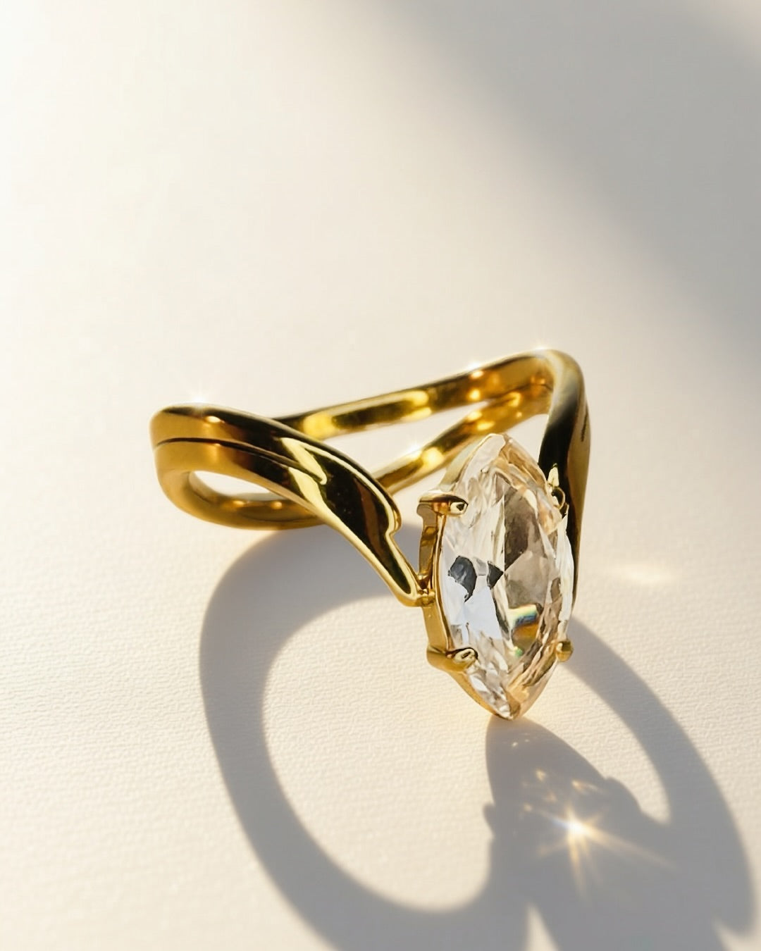 Valkyrie Marquise Ring -18K Gold Plated Stainless Steel (Waterproof, Non-Tarnish)