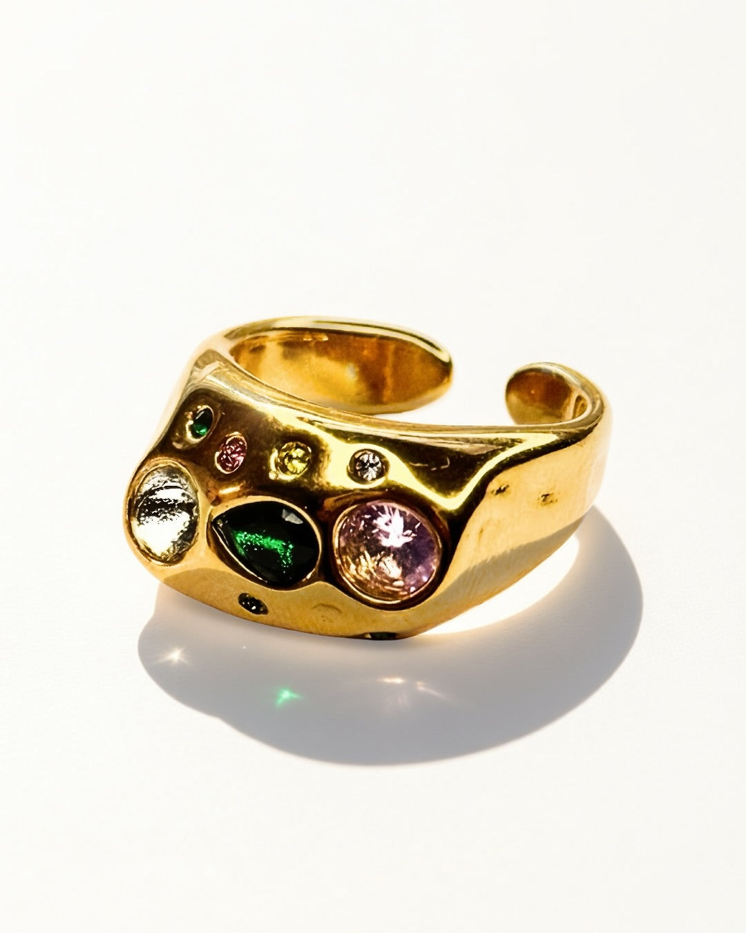 Aurora Mosaic Ring -18K Gold Plated Stainless Steel (Waterproof, Non-Tarnish)