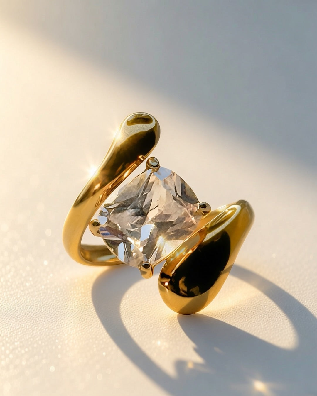 Lunette Wrap Ring -18K Gold Plated Stainless Steel (Waterproof, Non-Tarnish)