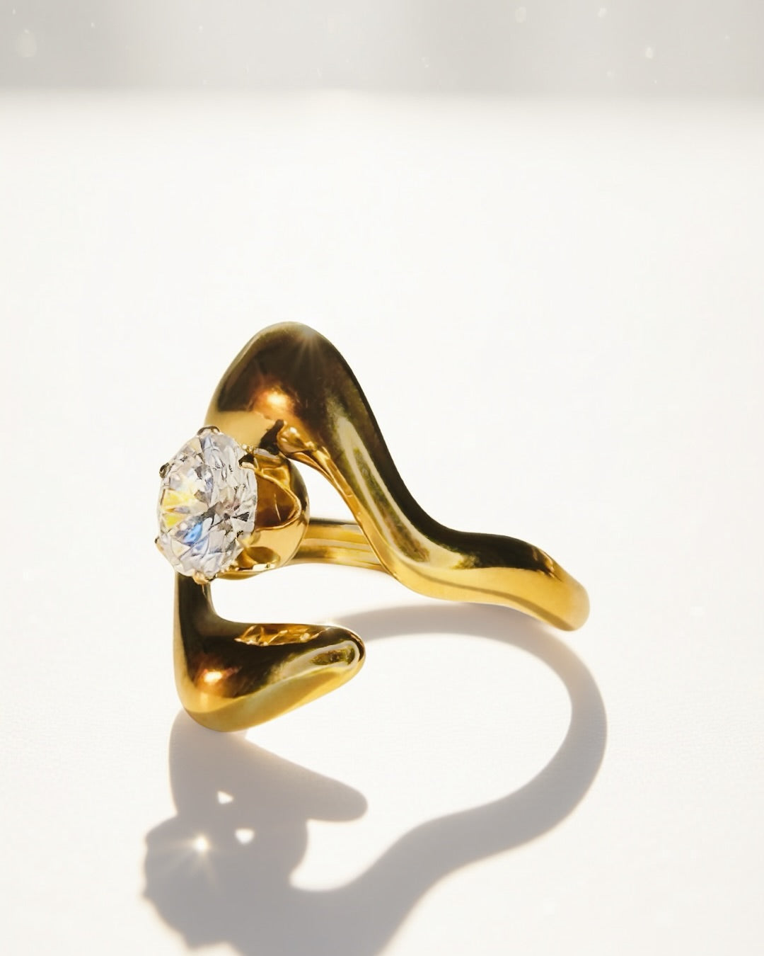 Infinity Spark Ring -18K Gold Plated Stainless Steel (Waterproof, Non-Tarnish)