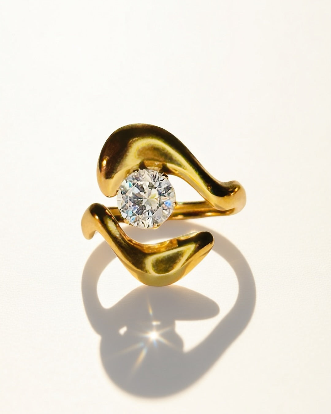 Infinity Spark Ring -18K Gold Plated Stainless Steel (Waterproof, Non-Tarnish)