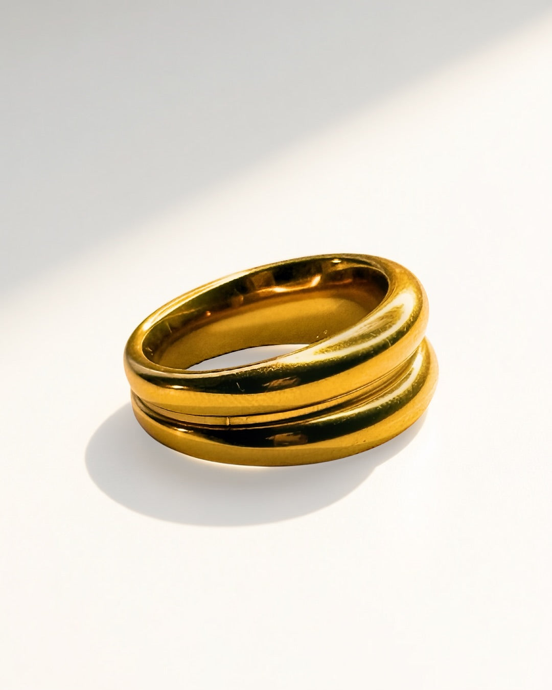 Aura Dome Band -18K Gold Plated Stainless Steel (Waterproof, Non-Tarnish)