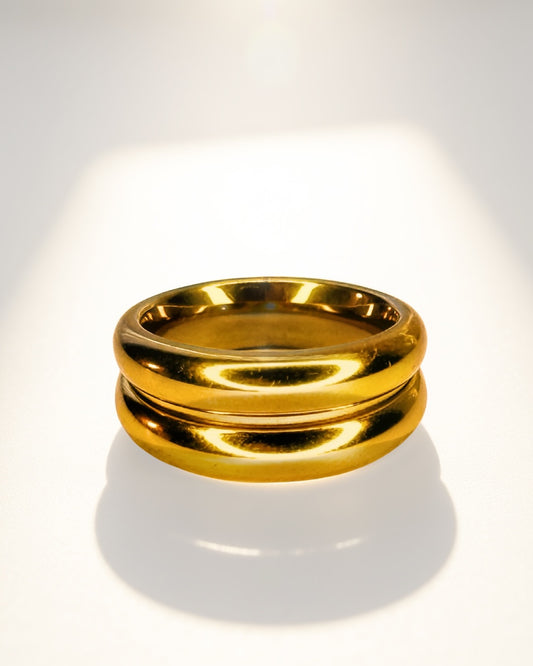 Aura Dome Band -18K Gold Plated Stainless Steel (Waterproof, Non-Tarnish)