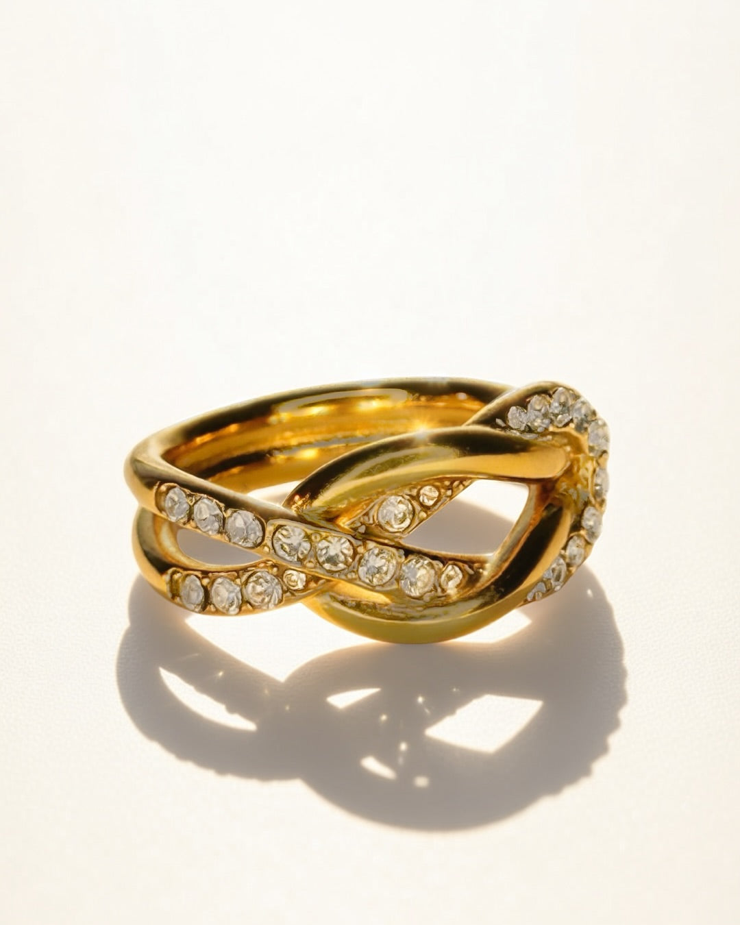 Glided Knot Ring -18K Gold Plated Stainless Steel (Waterproof, Non-Tarnish)