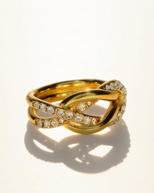 Glided Knot Ring -18K Gold Plated Stainless Steel (Waterproof, Non-Tarnish)