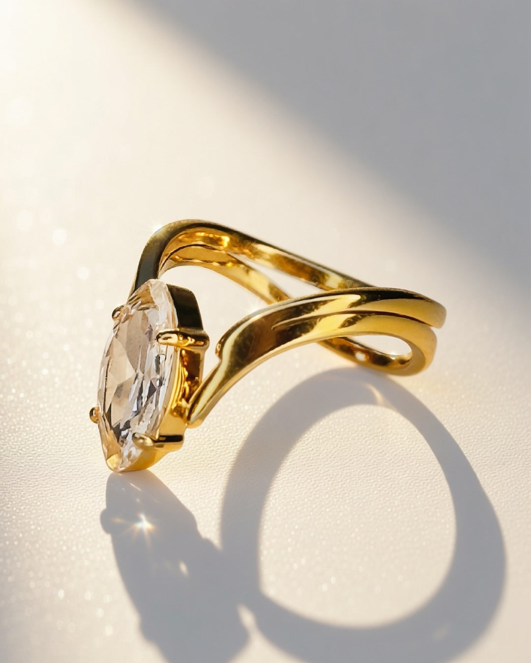 Valkyrie Marquise Ring -18K Gold Plated Stainless Steel (Waterproof, Non-Tarnish)