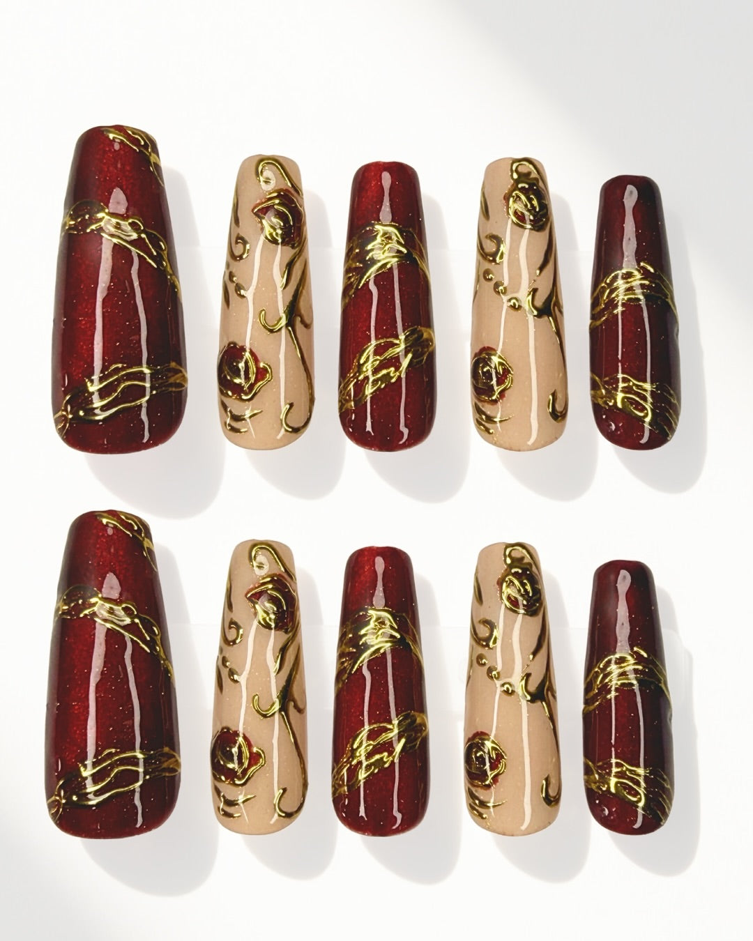 Glided Garnet | Press-On Nails